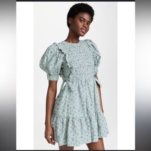 Sea New York Ida Blue Patterned Smocked Dress